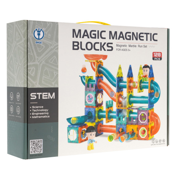 Klocki Magnetyczne Zestaw 128 elementów Klocki Magnetyczne Zestaw 128 elementów