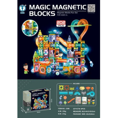 Klocki Magnetyczne Zestaw 202 elementów