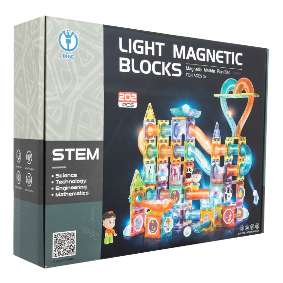 Klocki Magnetyczne Zestaw 202 elementów Klocki Magnetyczne Zestaw 202 elementów