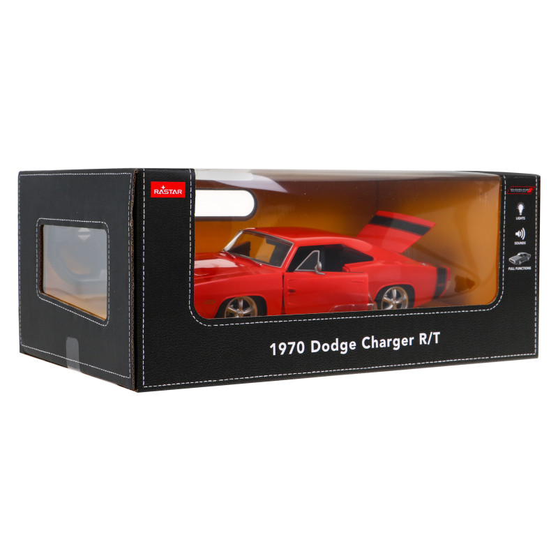 1970 Dodge Charger RT czerwony RASTAR model 1:16 Zdalnie sterowane auto + Pilot