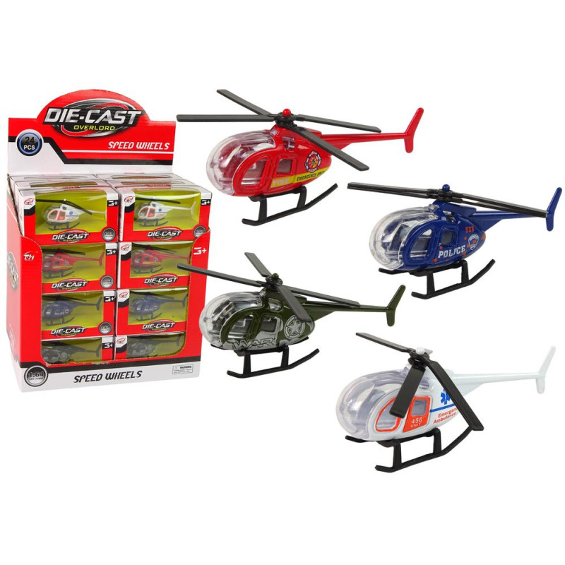 Helikopter Samoloty Służby Ratownicze 4 Kolory 1:64