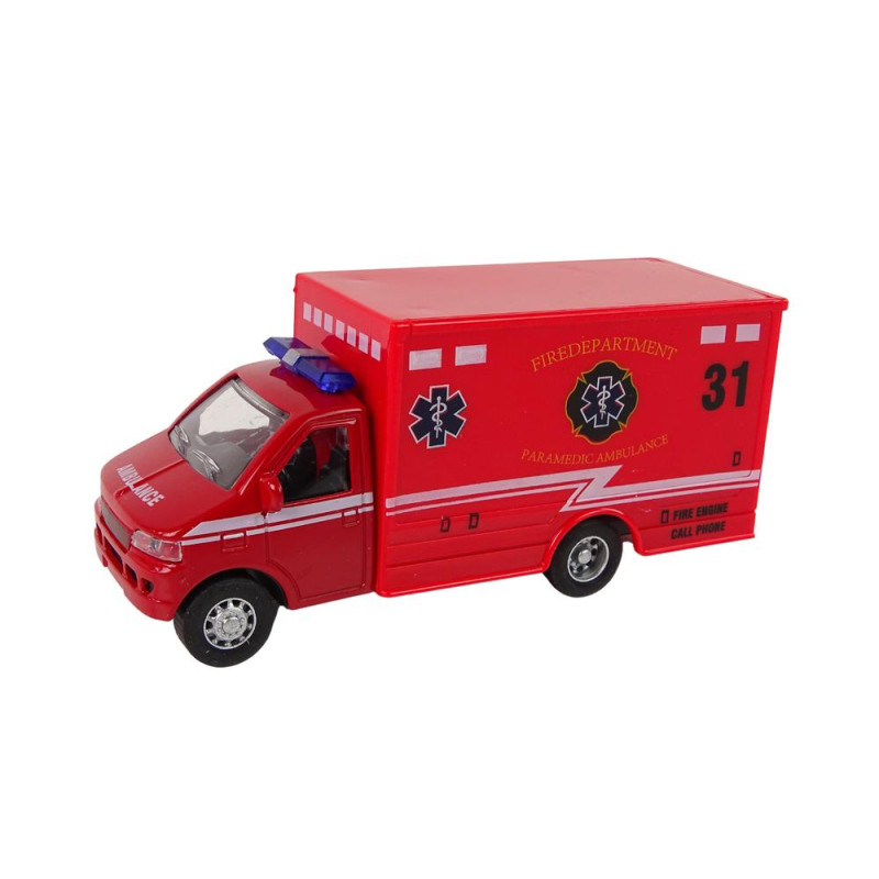 Auto Pojazd Ratunkowy Ambulans Napęd Frykcyjny 2 Kolory