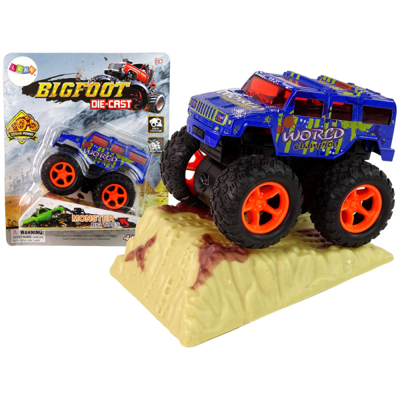 Auto Resorak Z Naciągiem Monster Truck Big Foot Gumowe Opony Rampa