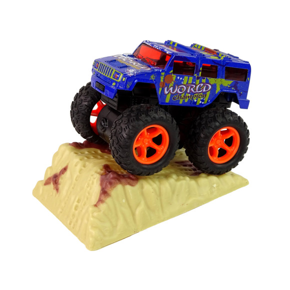 Auto Resorak Z Naciągiem Monster Truck Big Foot Gumowe Opony Rampa