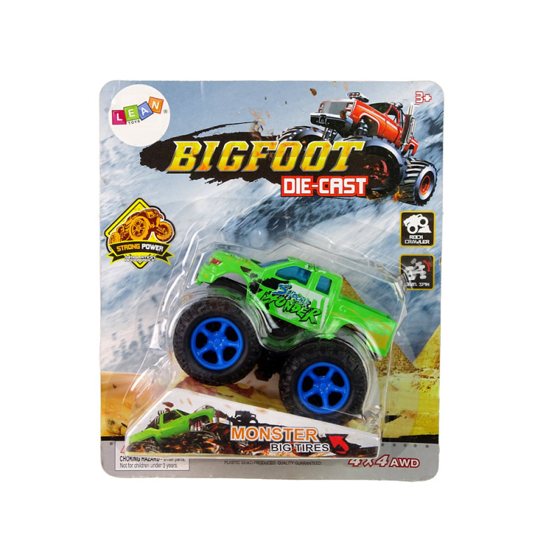 Auto Resorak Z Naciągiem Monster Truck Big Foot Gumowe Opony Rampa
