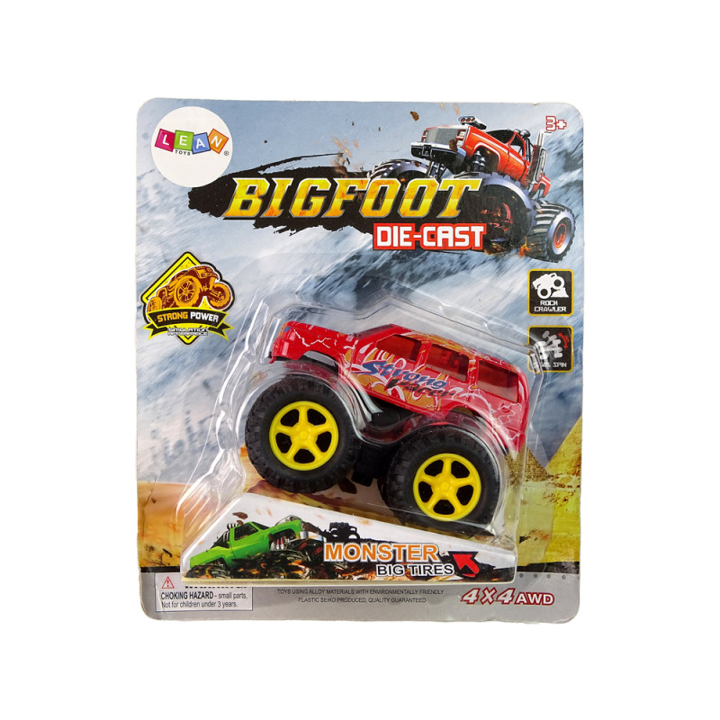 Auto Resorak Z Naciągiem Monster Truck Big Foot Gumowe Opony Rampa