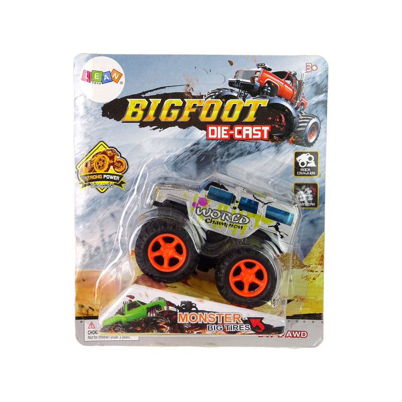 Auto Resorak Z Naciągiem Monster Truck Big Foot Gumowe Opony Rampa