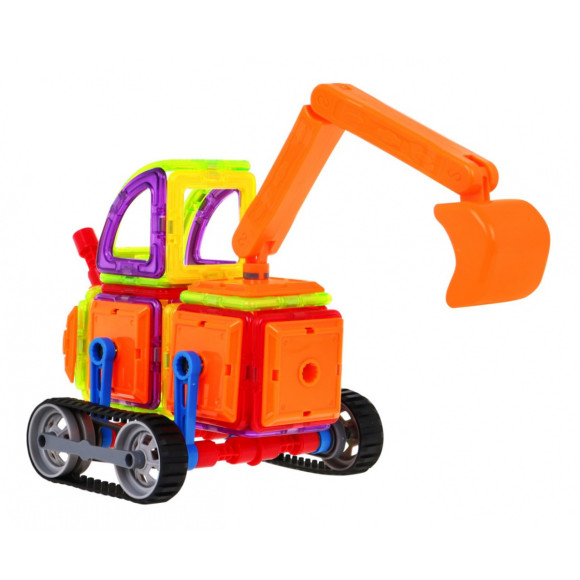 Konstrukcyjne Klocki Magnetyczne dla dzieci 3+ Zestaw 78 el. + Moduł kół + Ramię koparki + Klocki magnetyczne i plastikowe Konstrukcyjne Klocki Magnetyczne dla dzieci 3+ Zestaw 78 el. + Moduł kół + Ramię koparki + Klocki magnetyczne i plastikowe