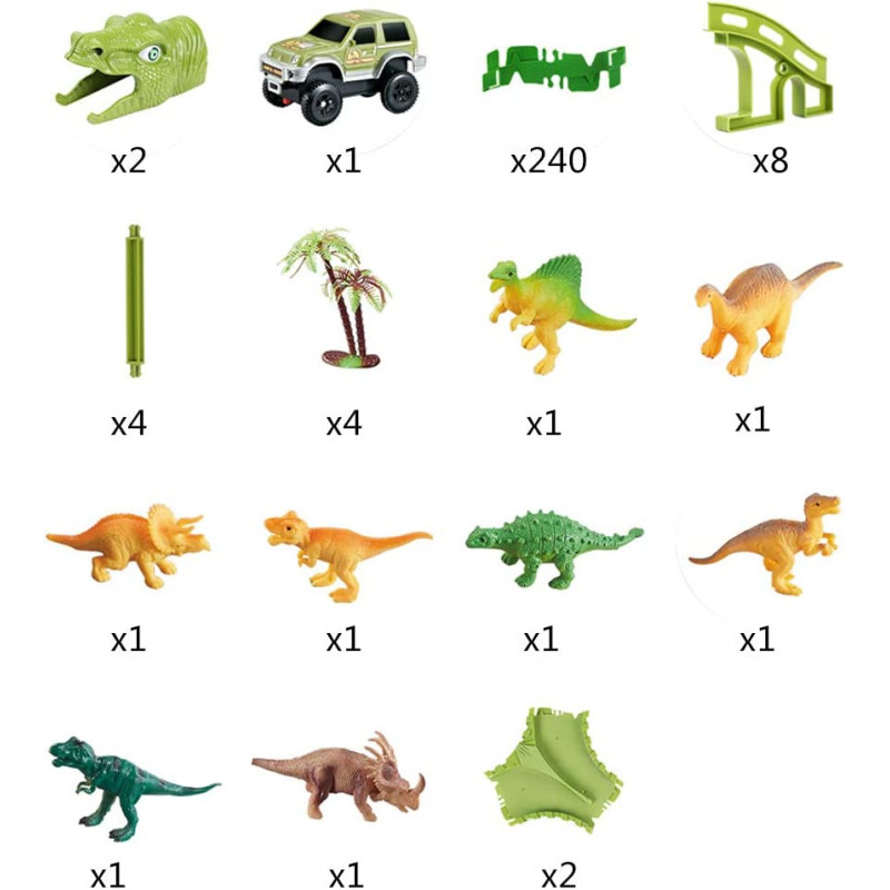 Ogromny Tor Dinozaurów Park Samochód Figurki