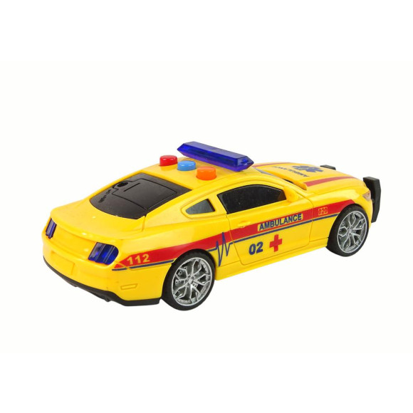 Sportowe Auto Ambulans Światła Dźwięk Żółty Napęd Sportowe Auto Ambulans Światła Dźwięk Żółty Napęd