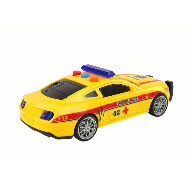 Sportowe Auto Ambulans Światła Dźwięk Żółty Napęd