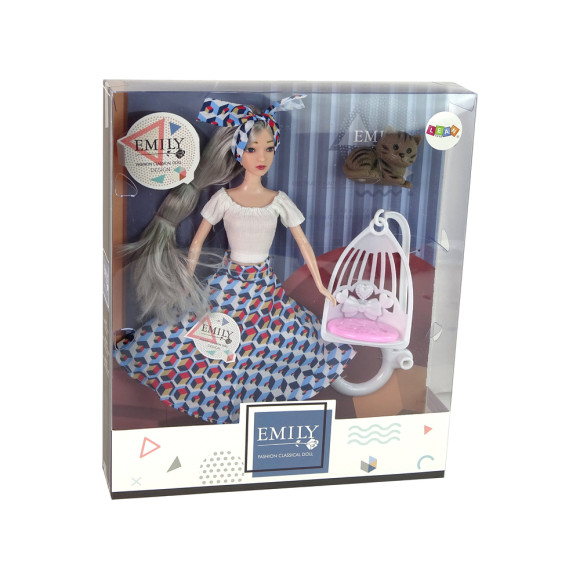 Lalka Dla Dzieci Emily Szare Włosy Kotek Huśtawka Lalka Dla Dzieci Emily Szare Włosy Kotek Huśtawka