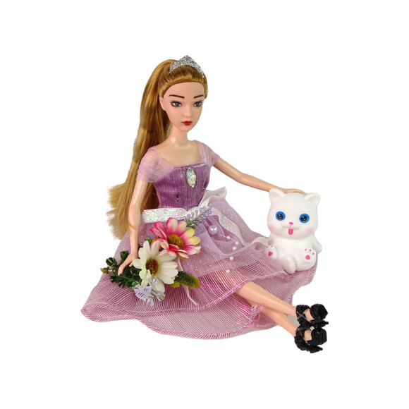Lalka Dla Dzieci Emily Długie Włosy Biały Kotek Lalka Dla Dzieci Emily Długie Włosy Biały Kotek