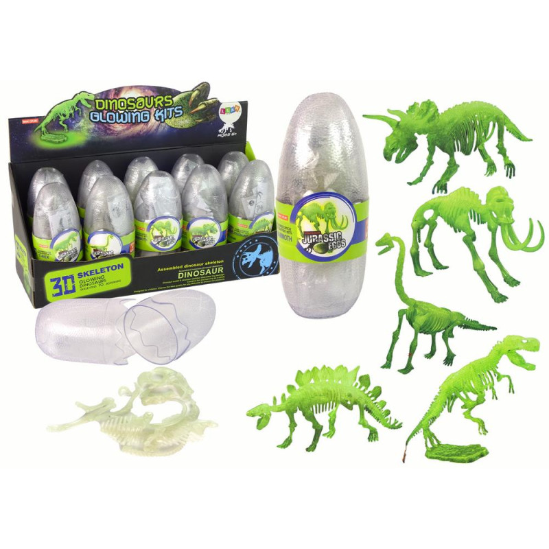 Świecący W Ciemności Szkielet 3D Dinozaury Mamut w Jajku