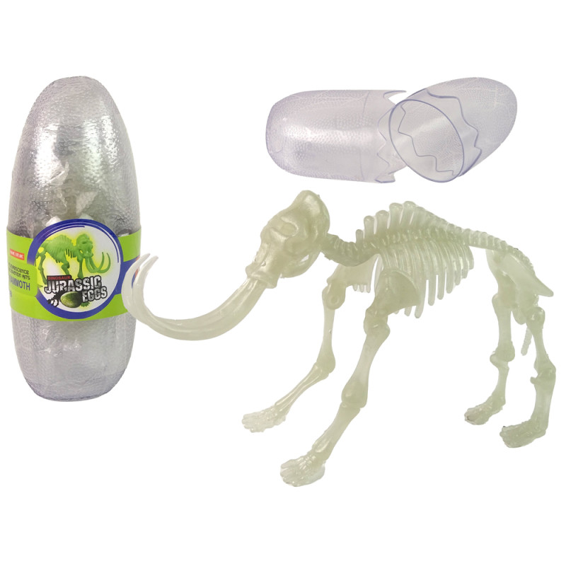 Świecący W Ciemności Szkielet 3D Dinozaury Mamut w Jajku