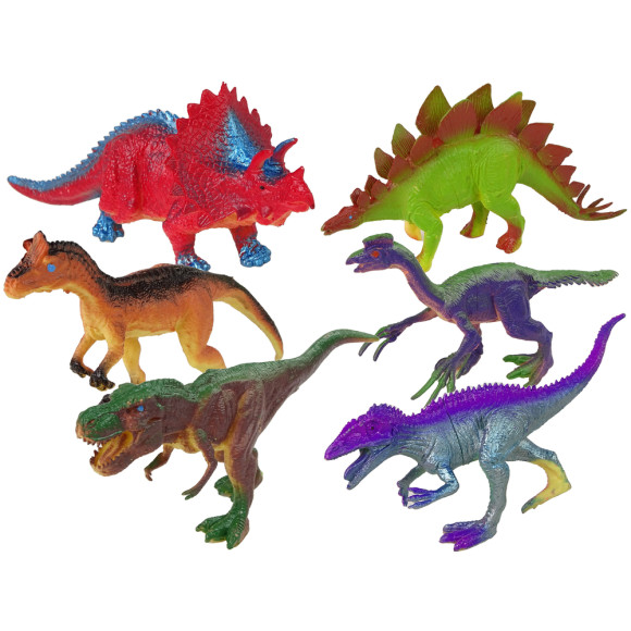 Figurki Dinozaury Kolorowe 6 Sztuk
