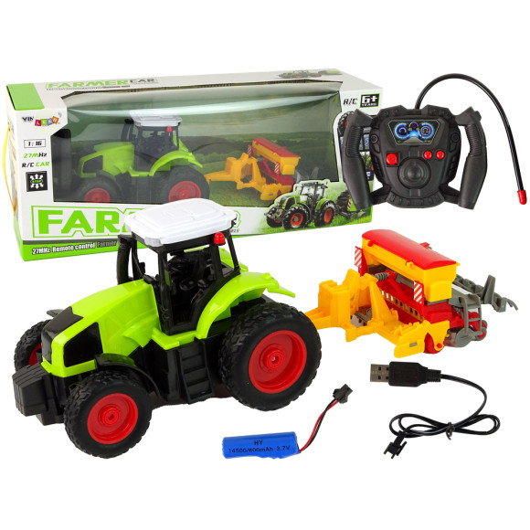 Pojazd Rolniczy Traktor Z Prasą R/C 1:16 Zielony Pojazd Rolniczy Traktor Z Prasą R/C 1:16 Zielony