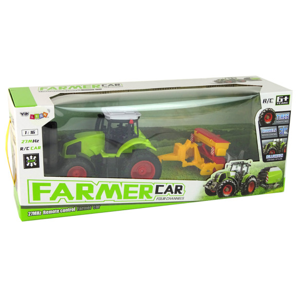 Pojazd Rolniczy Traktor Z Prasą R/C 1:16 Zielony Pojazd Rolniczy Traktor Z Prasą R/C 1:16 Zielony