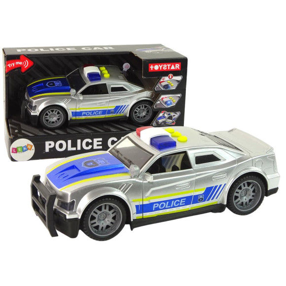 Auto Policja 1:14 Światła Dźwięki Srebrne Auto Policja 1:14 Światła Dźwięki Srebrne