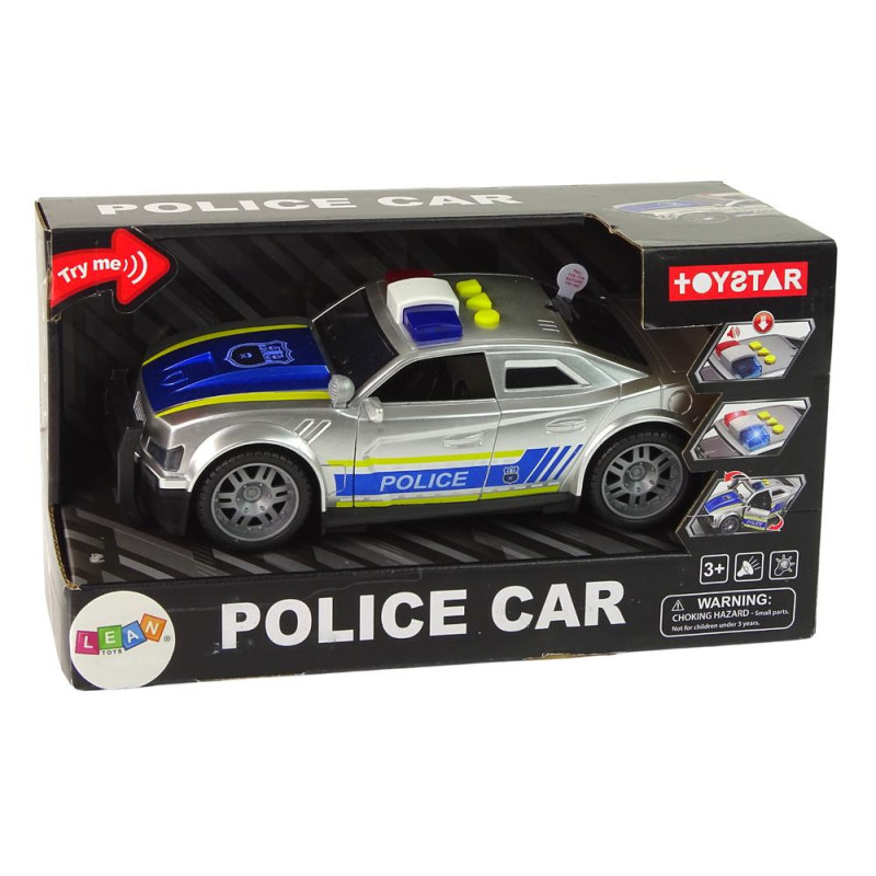Auto Policja 1:14 Światła Dźwięki Srebrne