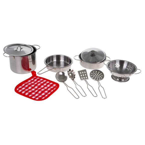 Zestaw metalowych Garnków dla dzieci 3+ Garnki do gotowania + Przybory + Akcesoria kuchenne 11 el. Zestaw metalowych Garnków dla dzieci 3+ Garnki do gotowania + Przybory + Akcesoria kuchenne 11 el.