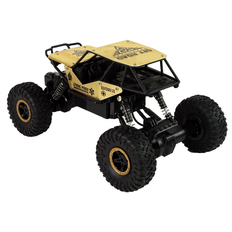 Auto RC Wysokie Koła 1:18 Plastikowe Czarne Złote