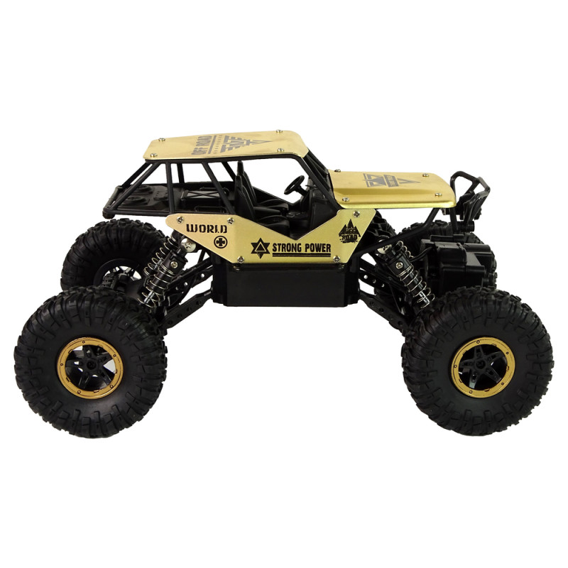 Auto RC Wysokie Koła 1:18 Plastikowe Czarne Złote