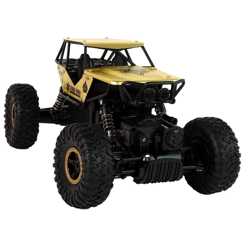 Auto RC Wysokie Koła 1:18 Plastikowe Czarne Złote