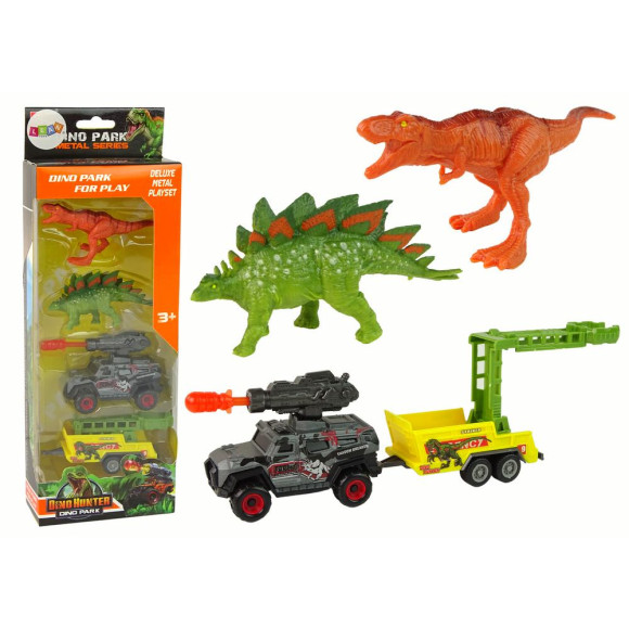 Dinozaury Zestaw Auto Rakieta Przyczepa Dinozaury Zestaw Auto Rakieta Przyczepa