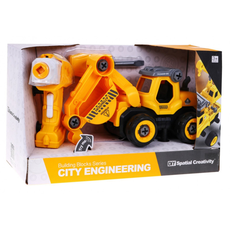 Rozkręcana Koparka z napędem dla dzieci 3+ Elektryczna wkrętarka + Moduł napędowy + Dźwięki