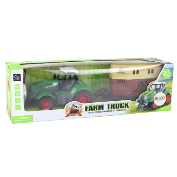 Traktor RC Ciągnik Zdalnie Sterowany Maszyna Rolnicza Przyczepa Pilot 1:24 Traktor RC Ciągnik Zdalnie Sterowany Maszyna Rolnicza Przyczepa Pilot 1:24