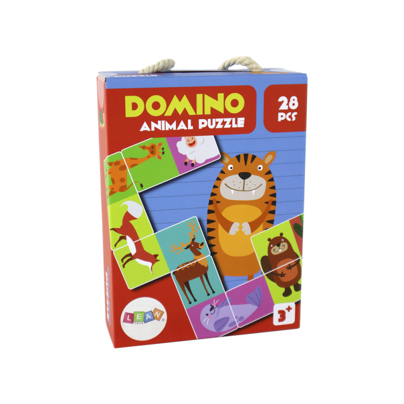 Gra Logiczna Puzzle Dwustronne Domino Zwierzęta 10cm x 5cm 28 El.