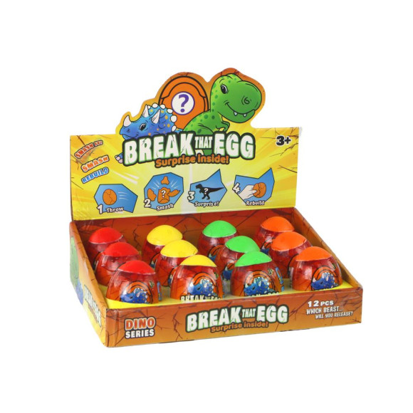 Magiczne Pękające Jajko Dinozaur W Skorupie 4 Kolory 6 cm