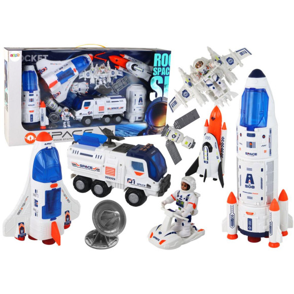 Zestaw Misja Kosmiczna Rakieta Kosmos Statki Space Pojazdy 12 ele
