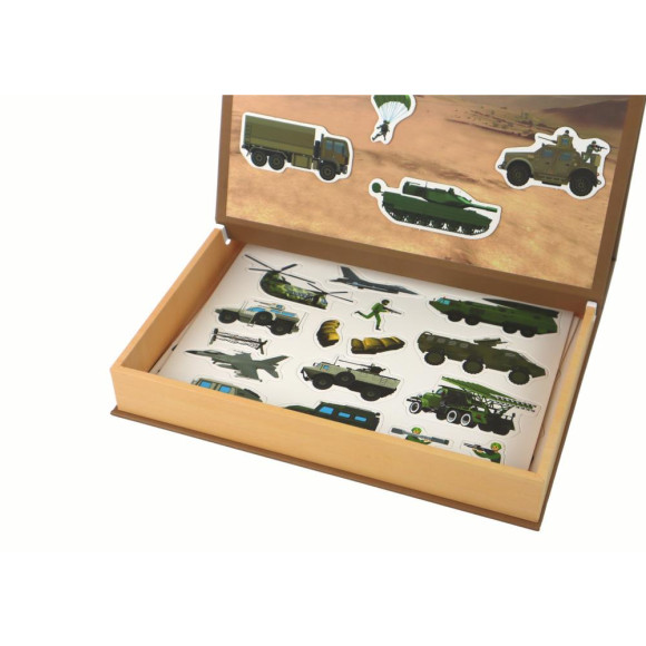 Zestaw Edukacyjnych Puzzli Magnetycznych Z Motywem Wojny Lądowej