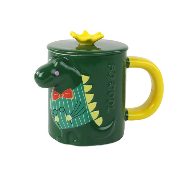 Kubek Z Przykrywką Zielony Dinozaur 400 ml Kubek Z Przykrywką Zielony Dinozaur 400 ml
