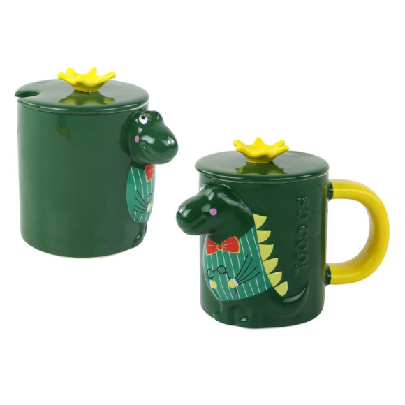 Kubek Z Przykrywką Zielony Dinozaur 400 ml Kubek Z Przykrywką Zielony Dinozaur 400 ml