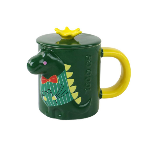 Kubek Z Przykrywką Zielony Dinozaur 400 ml Kubek Z Przykrywką Zielony Dinozaur 400 ml