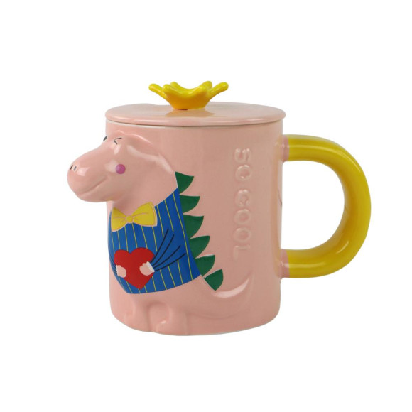 Kubek Z Przykrywką Dinozaur Różowy Dinozaur 400 ml Kubek Z Przykrywką Dinozaur Różowy Dinozaur 400 ml