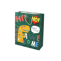 Papierowa Torba Prezentowa Zielona Dinozaur 41,5cm x 30cm x 12cm