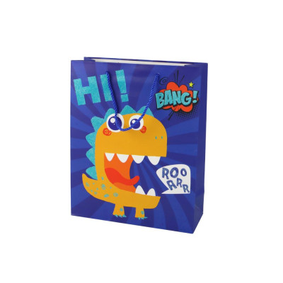 Papierowa Torba Prezentowa Granatowa Dinozaur 41,5cm x 30cm x 12cm