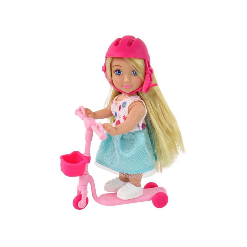 Lalki Dla Dzieci Anlily Mama i Córka Blond Włosy Hulajnoga 8 El.