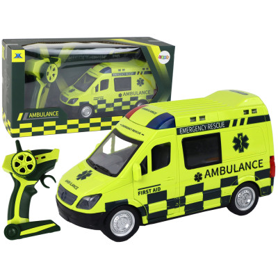 Zdalnie Sterowany Żółty Ambulans Ze Światłami