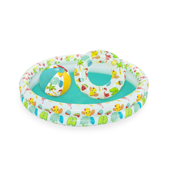 Zestaw Dmuchany Basen 3w1 Piłka Koło 122 x 20 cm Bestway 51124 Zestaw Dmuchany Basen 3w1 Piłka Koło 122 x 20 cm Bestway 51124
