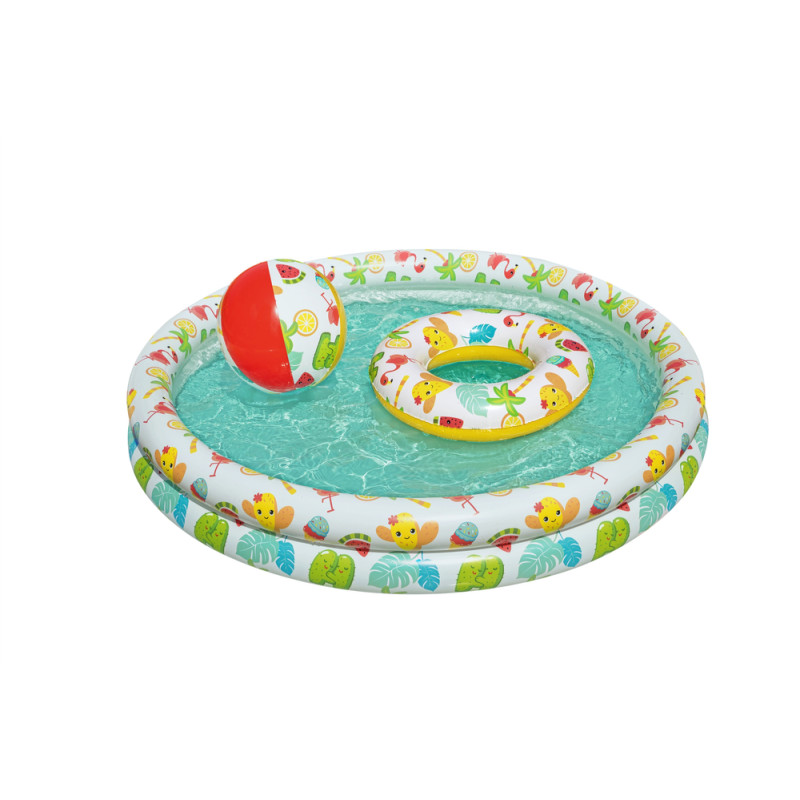 Zestaw Dmuchany Basen 3w1 Piłka Koło 122 x 20 cm Bestway 51124