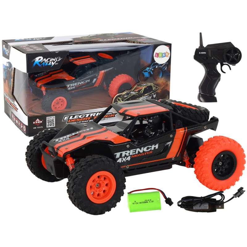 Autko Terenowe Zdalnie Sterowane R/C 1:24 Pomarańczowe
