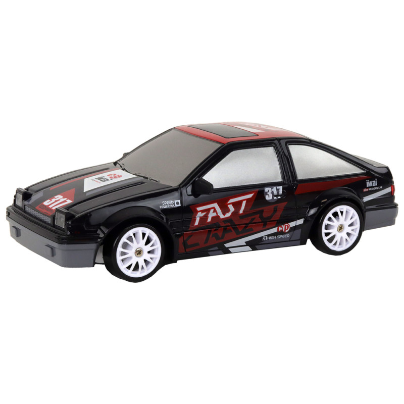 Autko Sportowe Zdalnie Sterowane R/C 1:24 Czarne Wymienne Koła