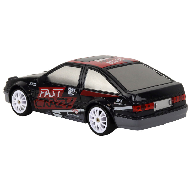 Autko Sportowe Zdalnie Sterowane R/C 1:24 Czarne Wymienne Koła