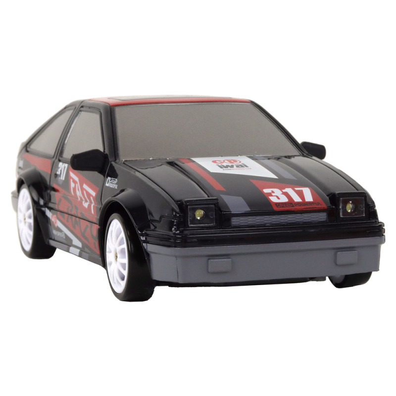 Autko Sportowe Zdalnie Sterowane R/C 1:24 Czarne Wymienne Koła