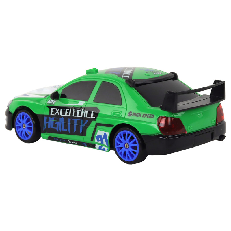 Autko Sportowe Zdalnie Sterowane R/C 1:24 Zielone Wymienne Koła